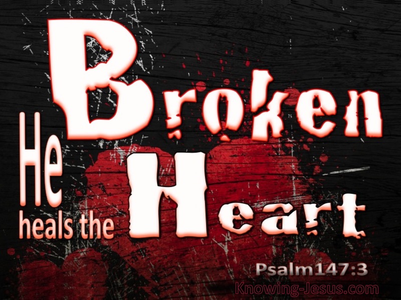 Psalm 147:3 He Heals The Broken Heart (black)